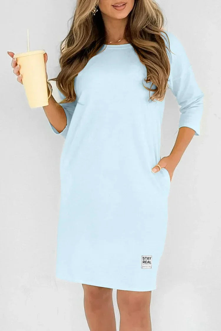 Palmira Biagi™ Abito casual da donna con scollo rotondo