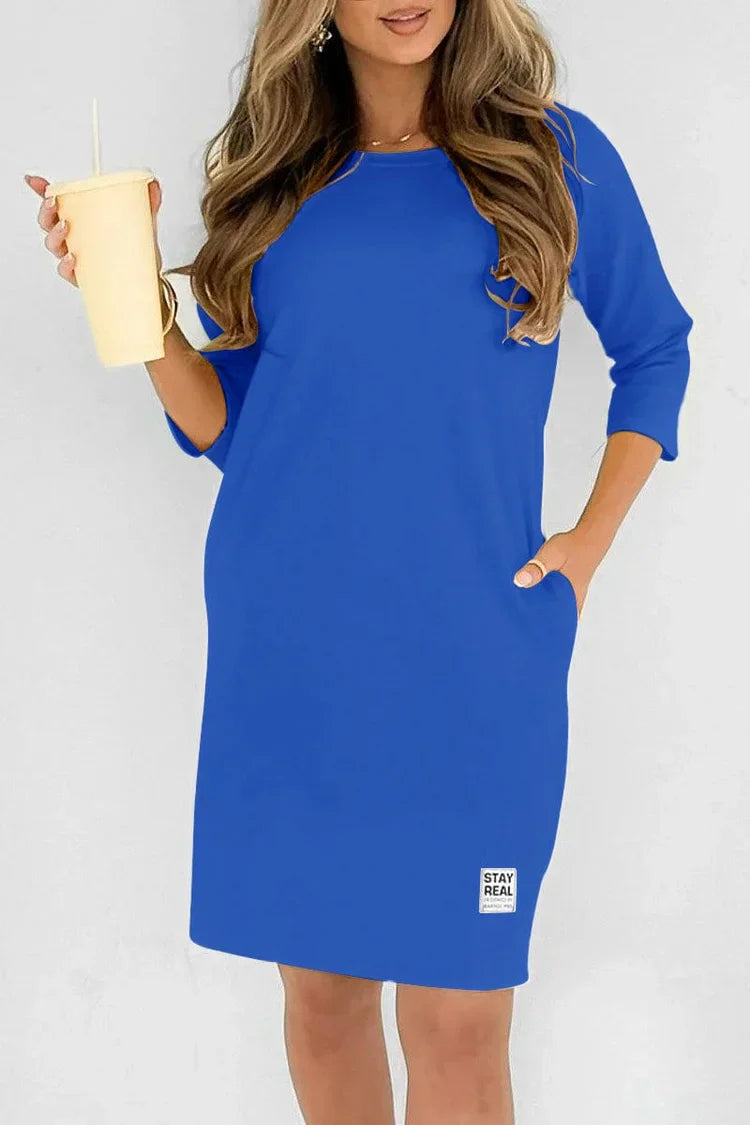 Palmira Biagi™ Abito casual da donna con scollo rotondo