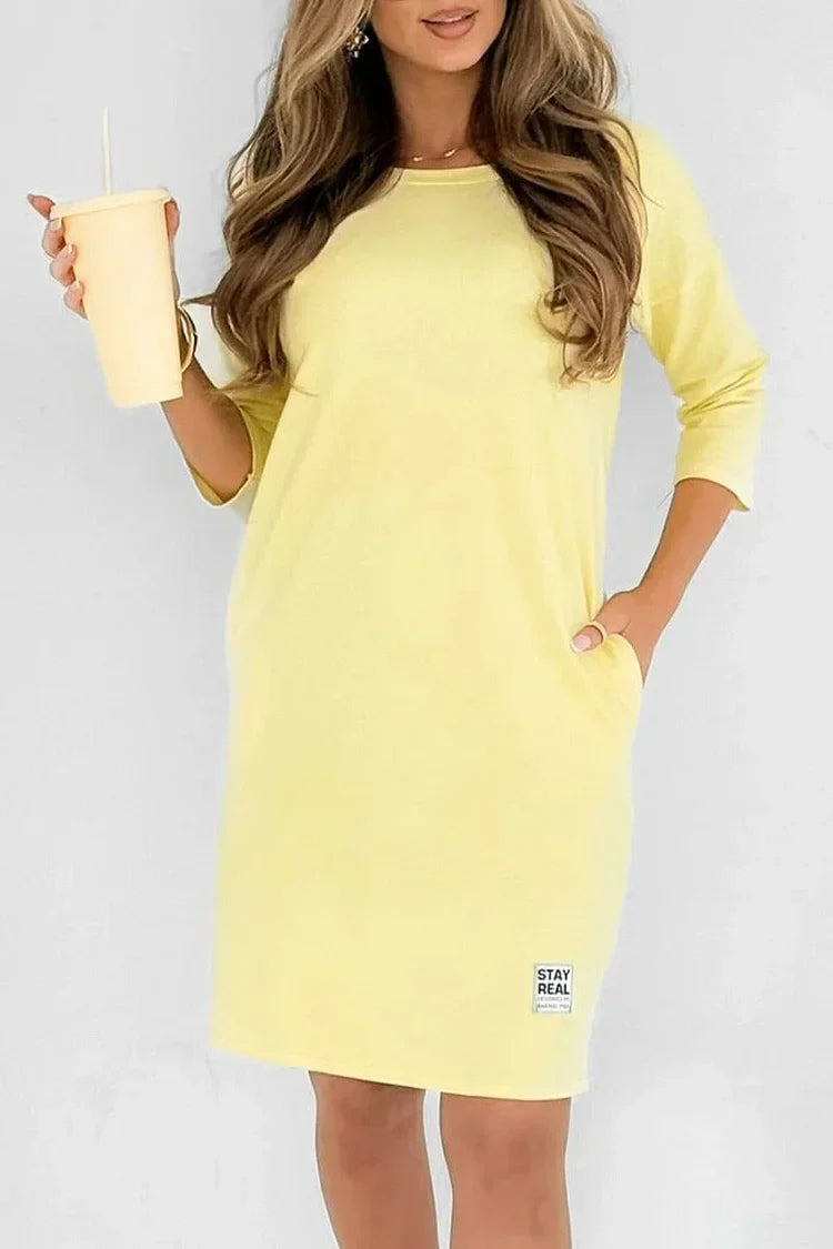 Palmira Biagi™ Abito casual da donna con scollo rotondo