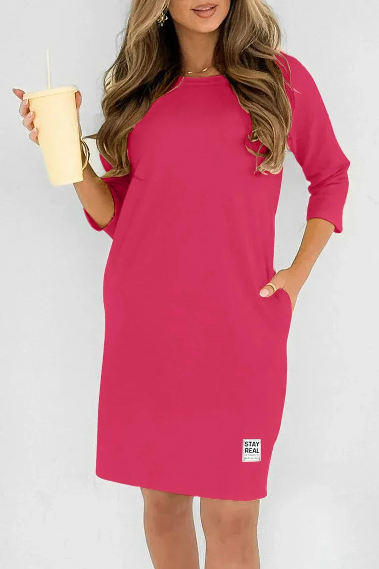 Palmira Biagi™ Abito casual da donna con scollo rotondo