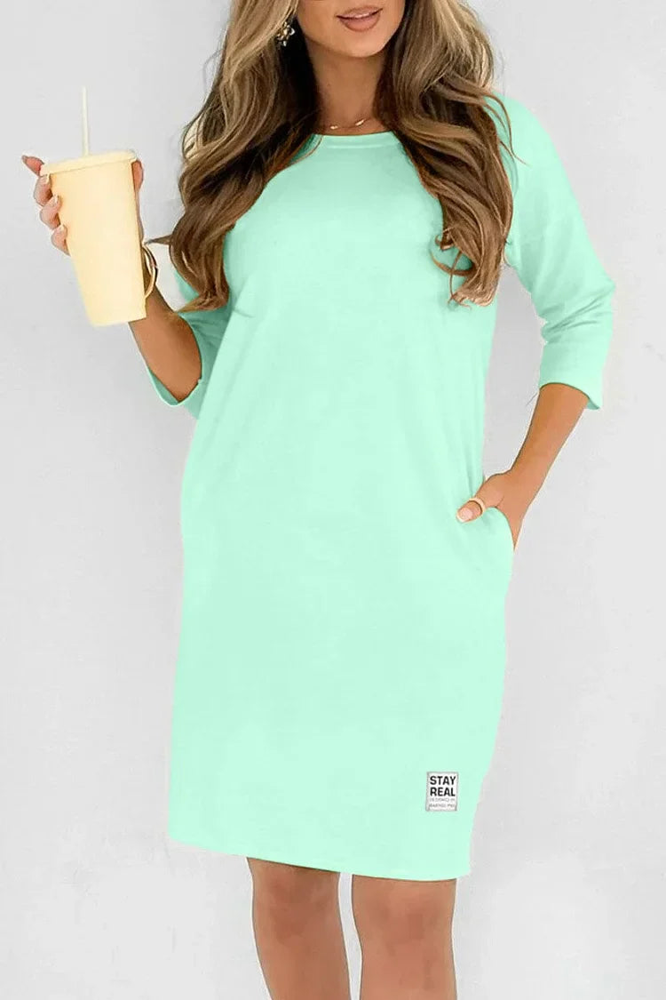 Palmira Biagi™ Abito casual da donna con scollo rotondo