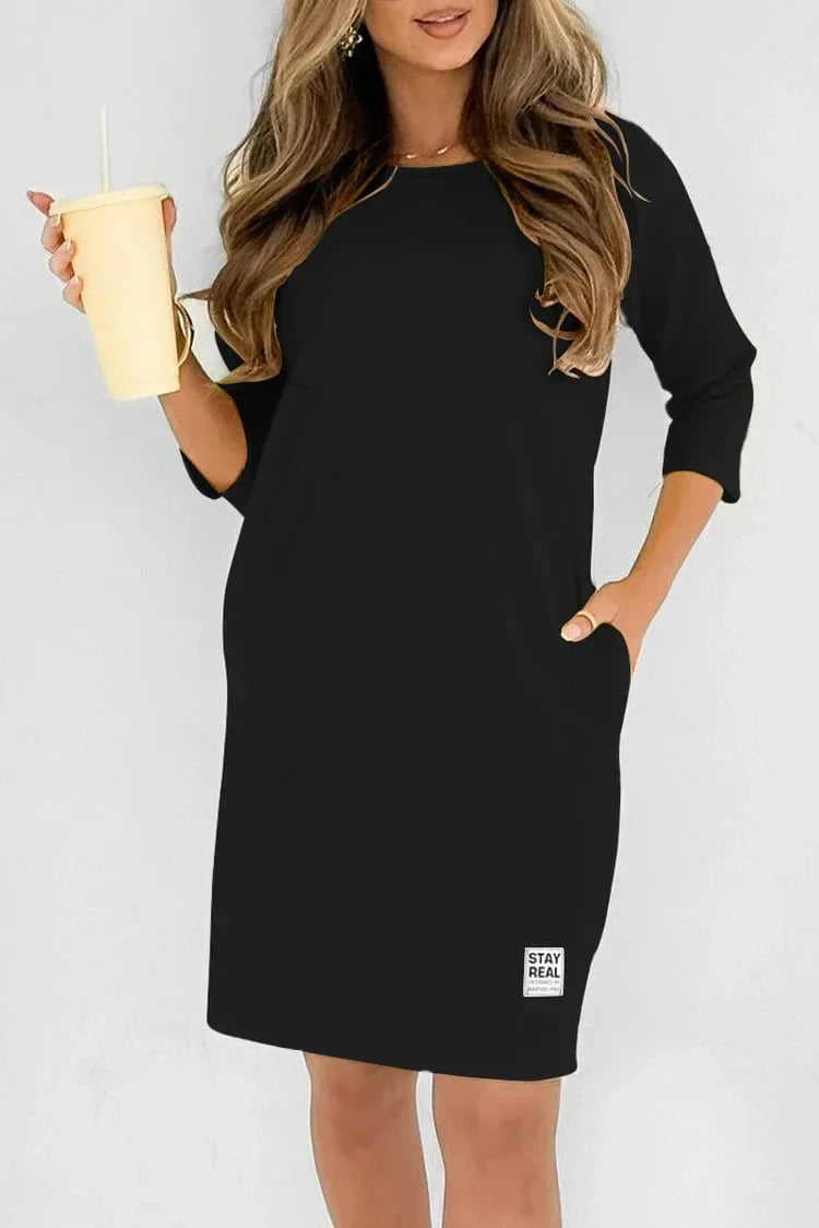 Palmira Biagi™ Abito casual da donna con scollo rotondo